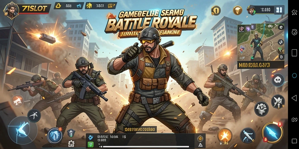 Gameplay seru 171SLOT di arena pertarungan Battle Royale.