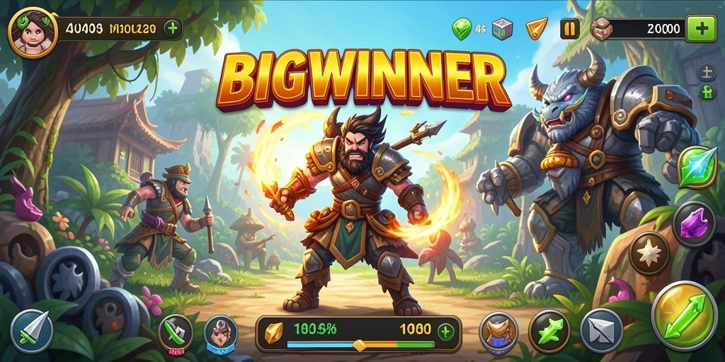 Screenshot gameplay BIGWINNER yang menampilkan petualangan seru.