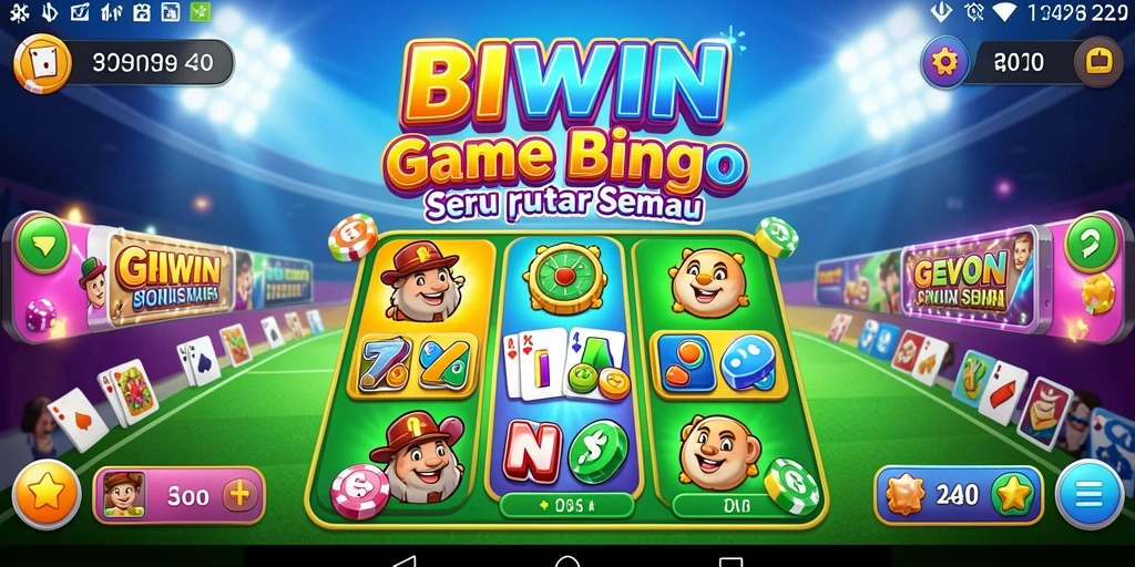 Screenshot utama <strong>BIWIN</strong> yang menunjukkan gameplay Bingo yang seru.