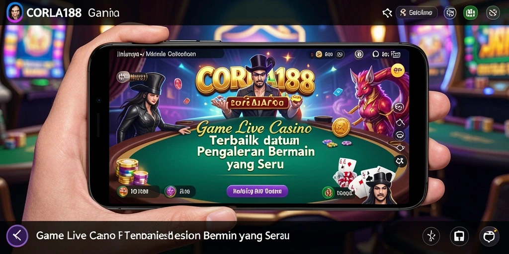 Screenshot CORLA188 memperlihatkan dealer profesional dan gameplay Live Casino yang menarik.
