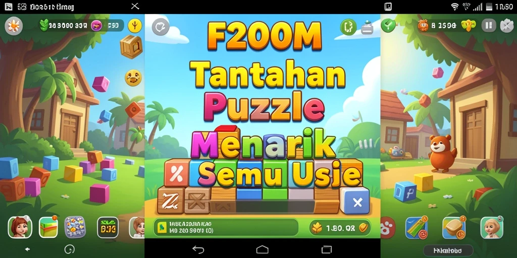 Screenshot gameplay F200M menampilkan teka-teki yang menantang dan menarik.