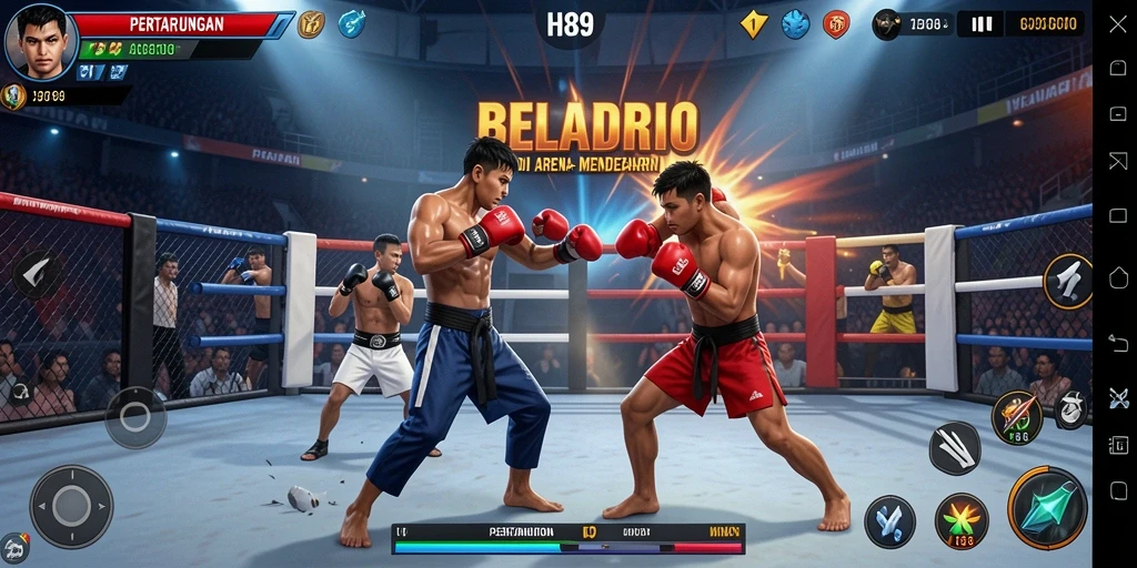 Gameplay H89 menampilkan pertarungan seru antara karakter dengan teknik unik.
