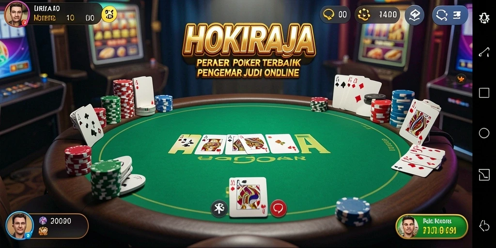 Gameplay HOKIRAJA yang seru dan kompetitif di meja poker.