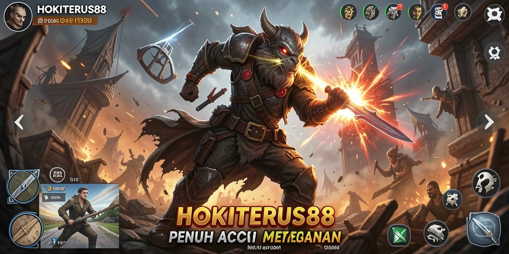 Tampilan gameplay HOKITERUS88 yang mendebarkan dan penuh aksi.
