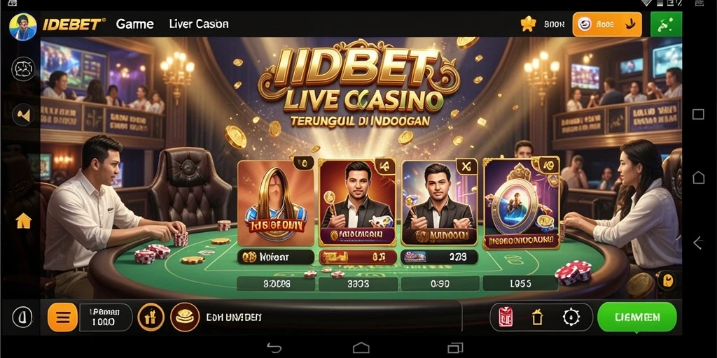 Tampilan gameplay Live Casino yang menegangkan di IDEBET.