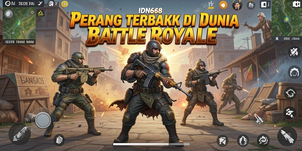 Gameplay seru dalam pertempuran Battle Royale IDN668.