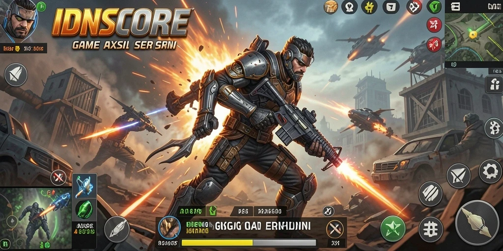 Tampilan permainan <strong>IDNSCORE</strong> yang penuh aksi dan mendebarkan.
