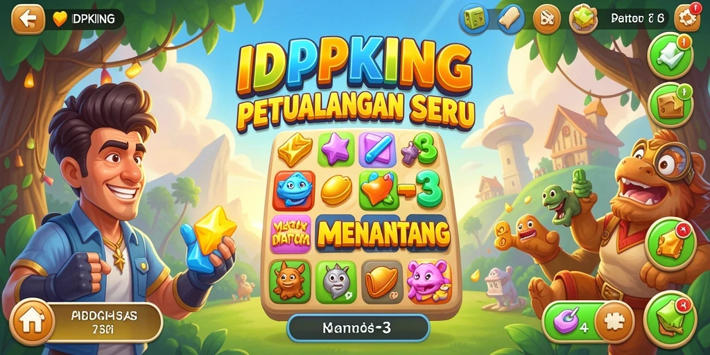 Gameplay seru dan menantang dalam IDPKING Match-3.