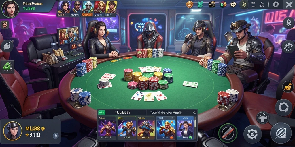 Screenshot gameplay MLBB8 menampilkan aksi Poker yang mendebarkan.