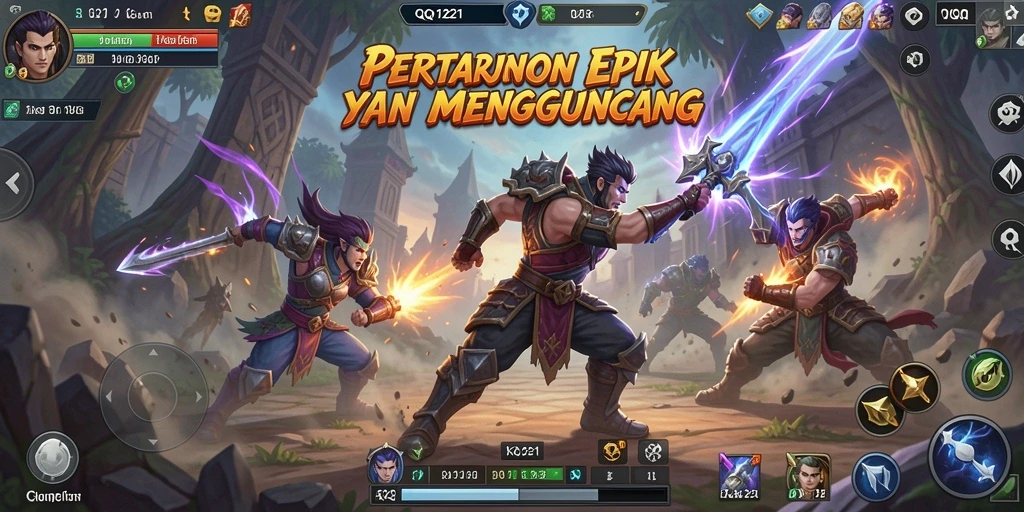 Gameplay dinamis dengan aksi pertarungan yang menegangkan.