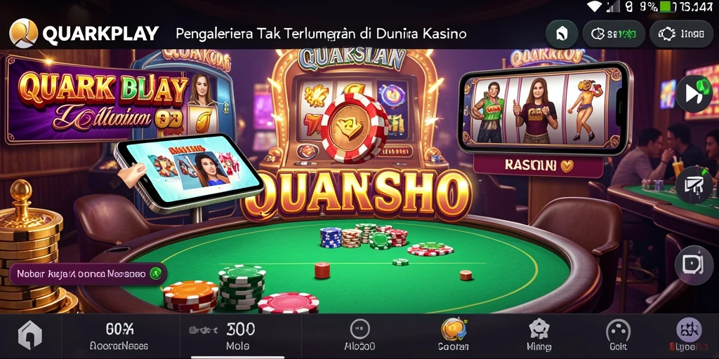 Tampilan gameplay kasino QUARKPLAY yang mendebarkan dan penuh warna.