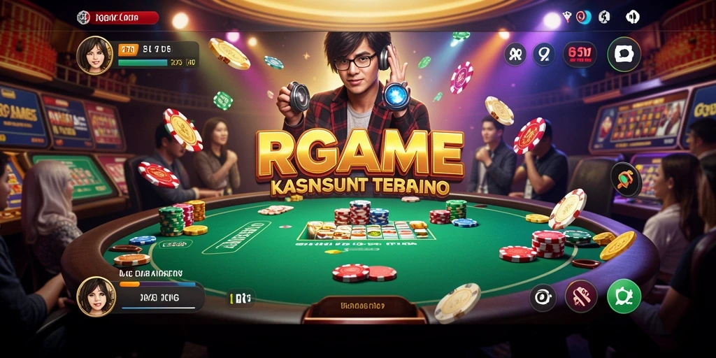 Tampilan utama RPGAME menampilkan dealer langsung dan berbagai permainan kasino.