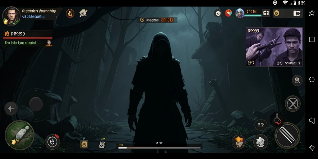 Tangkapan layar gameplay menakutkan dari RR999 dengan suasana horror yang mendalam.