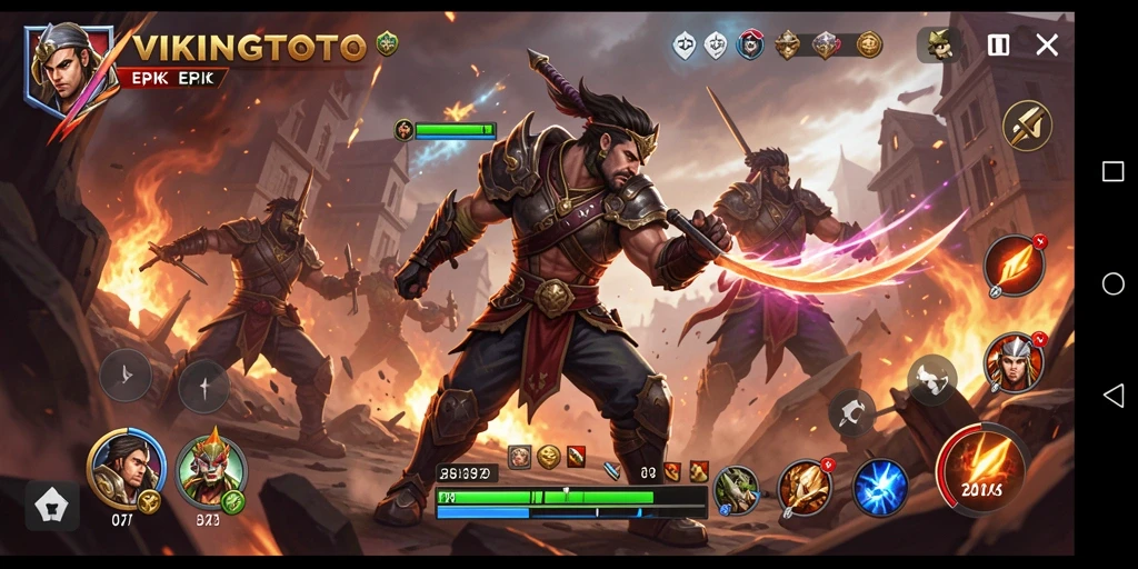 Tampilan aksi seru dalam gameplay VIKINGTOTO.